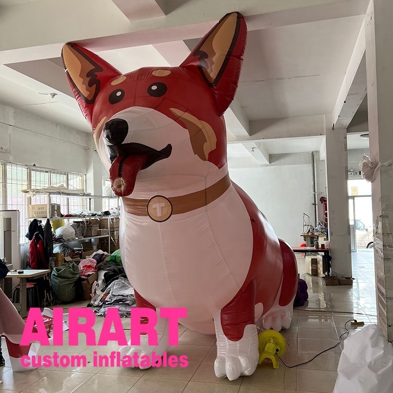 animals park decoration inflatable dog mascot,air blown cute Corgi inflatable dog