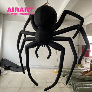 custom design Black / green/Purple inflatable spider inflatable model hanging on spider web in hot sale