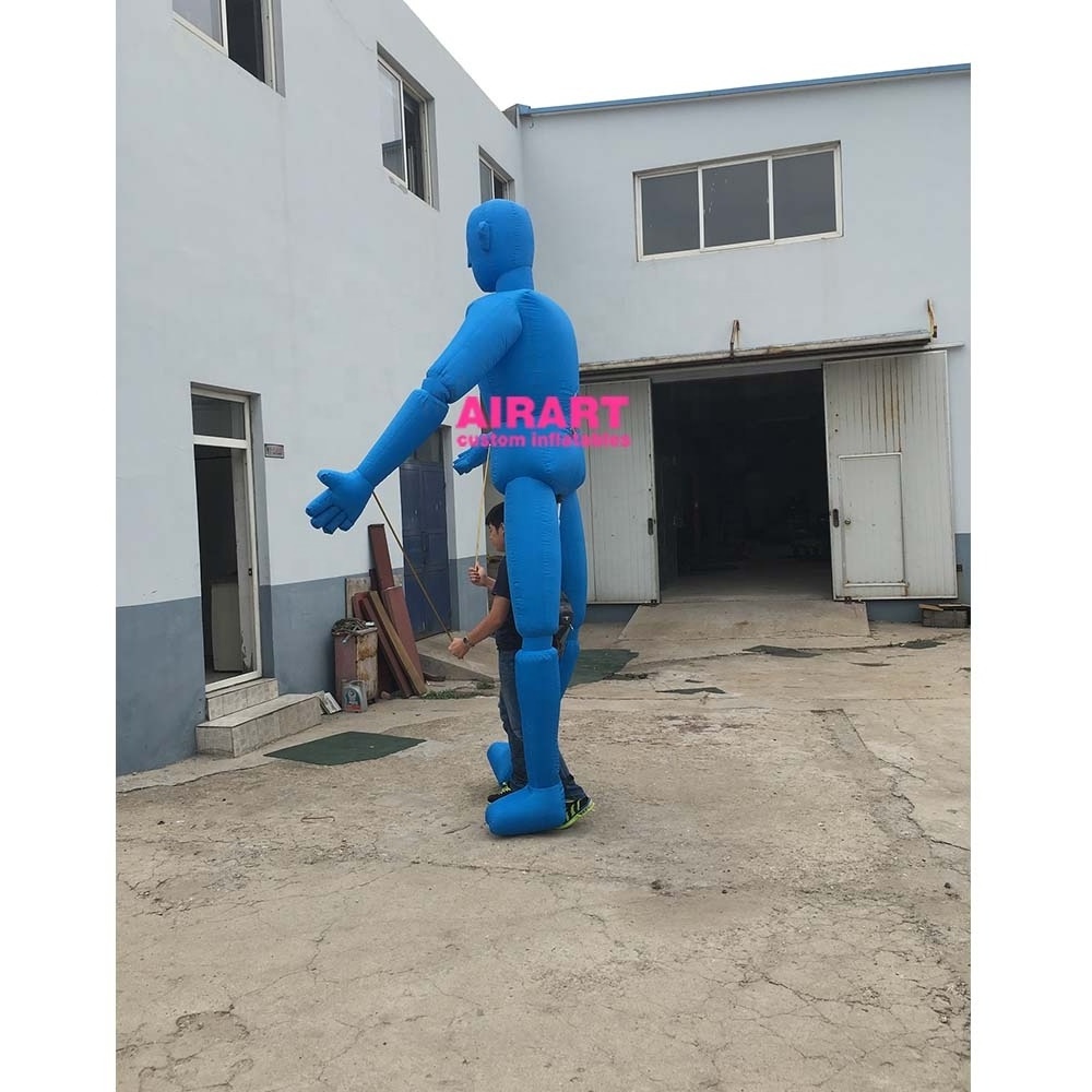 Parade Performance Inflatable Puppet Costume Adults Walking Inflatable Puppet Toy Blue Color Inflatable Puppet Man