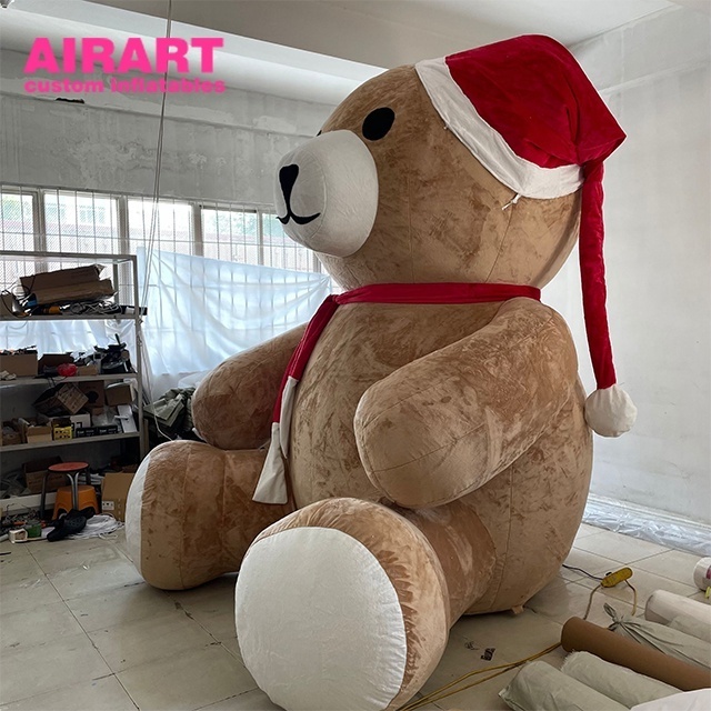 4m(13ft) Front Lawn Giant Inflatable bear christmas decoration, Christmas Plush Bear Inflatable Decoration