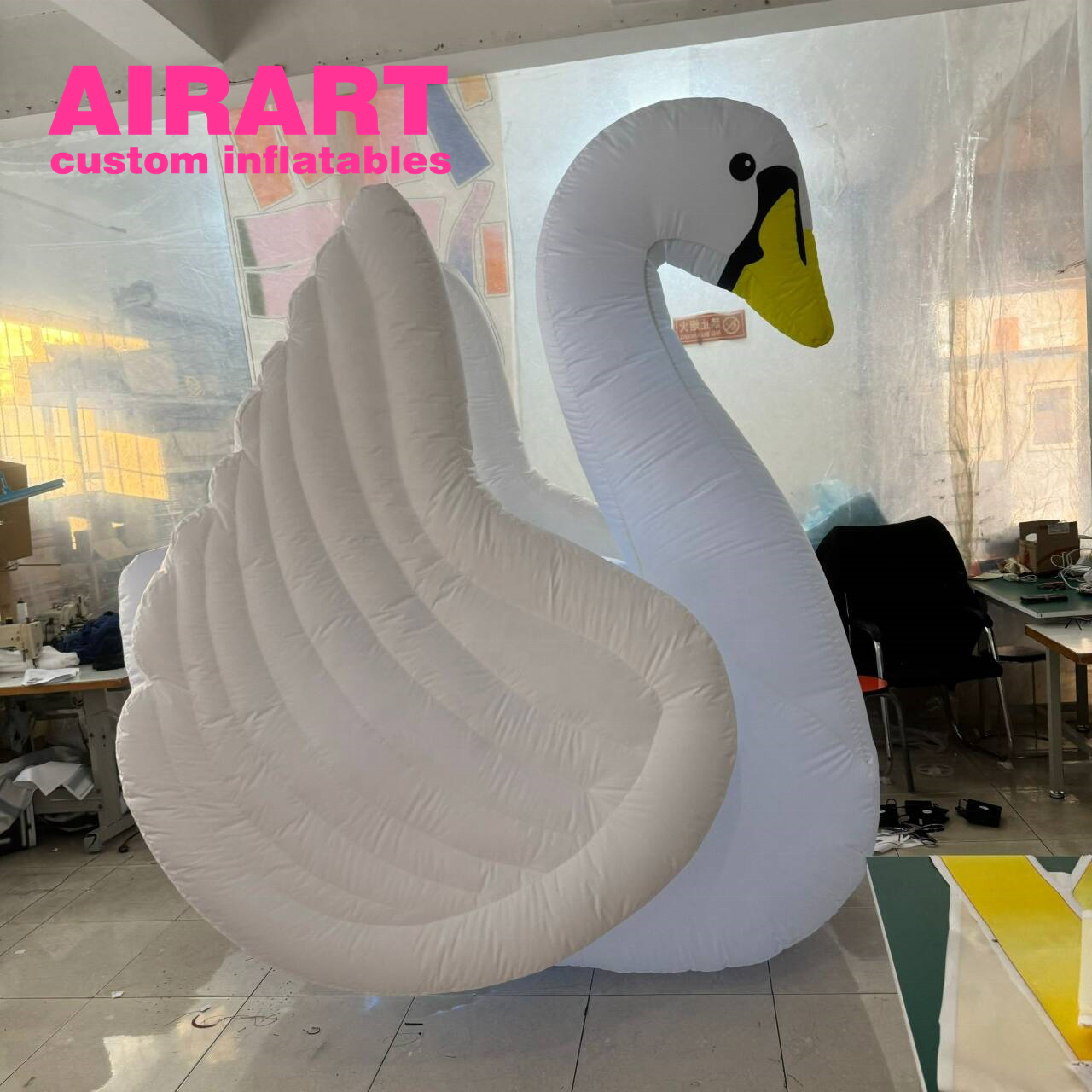 inflatable swan bird props,movable costume props adult control inflatable bird costume with led lighting