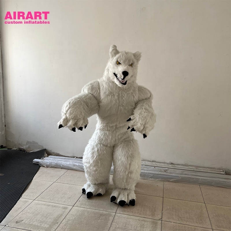 High quality inflatable plush wolf costume