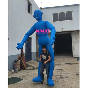 Parade Performance Inflatable Puppet Costume Adults Walking Inflatable Puppet Toy Blue Color Inflatable Puppet Man