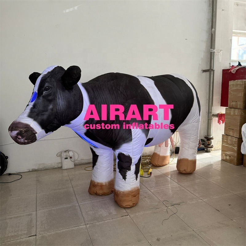 Parade decoration inflatable milk cow costume,inflatable milk cow costume with LED lights