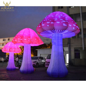 Giant Inflatable Mushroom With LED Lights For Large Music Festival Stage Decoration