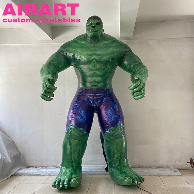 Cartoon comic character inflatable green monster figure,large inflatable monster balloon, supply customized figure