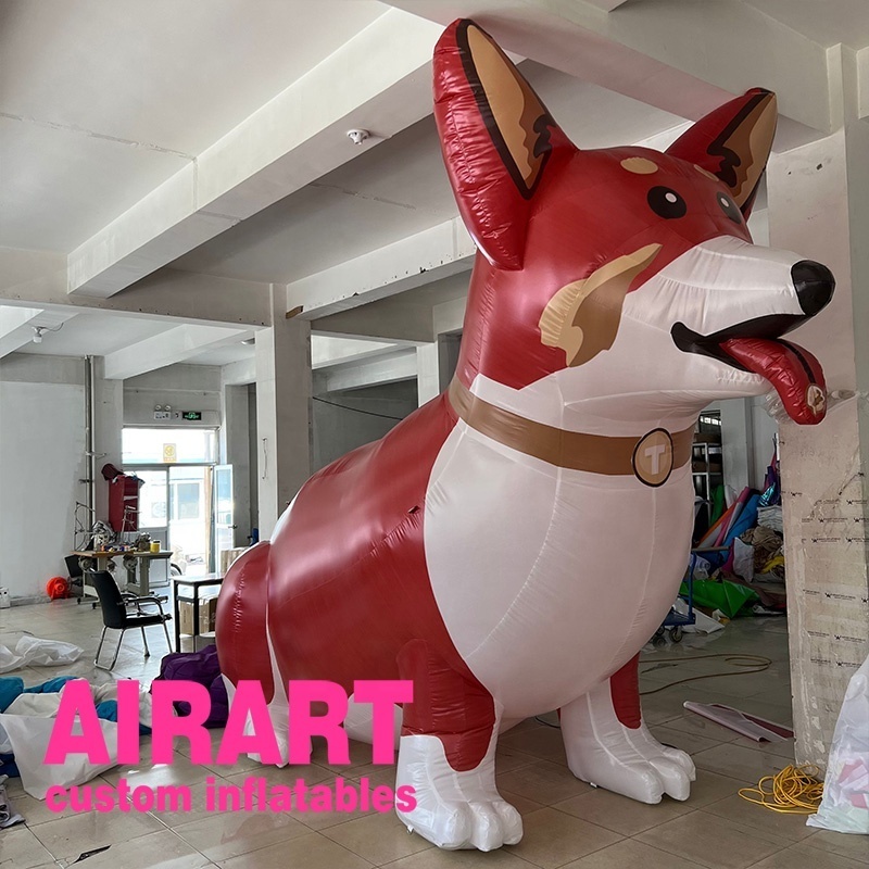 happy animal birthday party inflatable cartoon dog doll,blow up Corgi dog pet shape