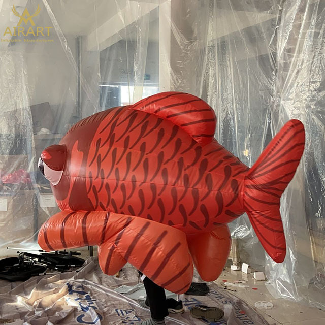 Advertising events decoration new design inflatable discus fish fish costume for parade