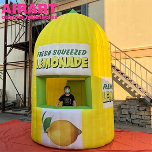 Cheap inflatable promotional tent, yellow inflatable lemon kiosk for advertising