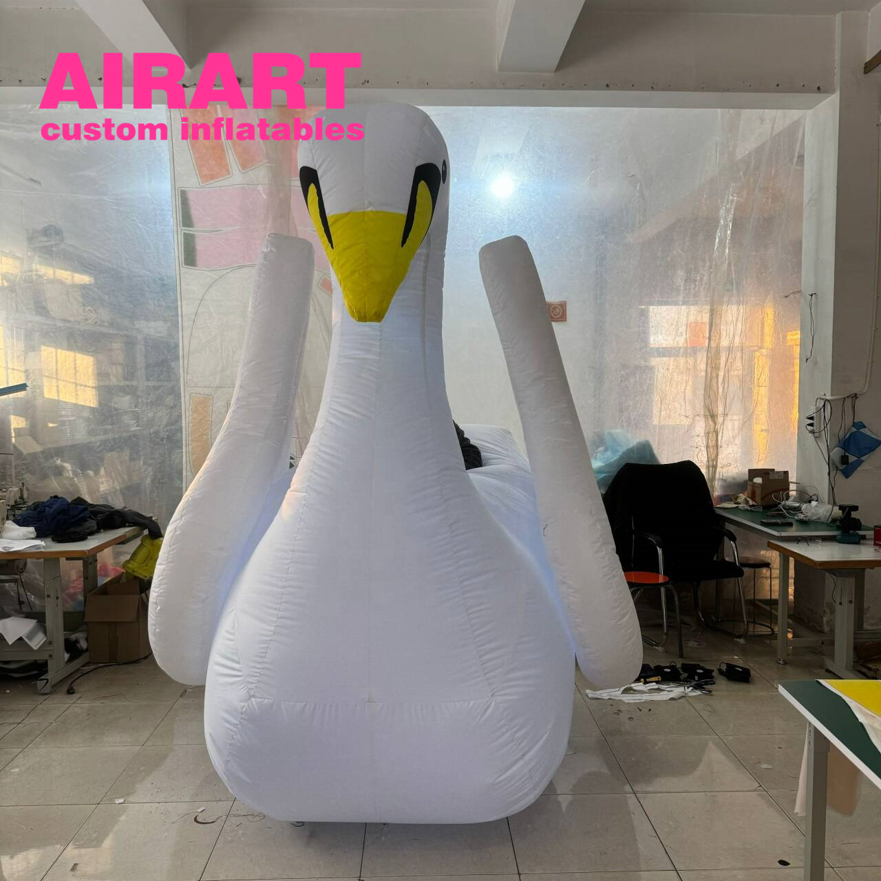 inflatable swan bird props,movable costume props adult control inflatable bird costume with led lighting