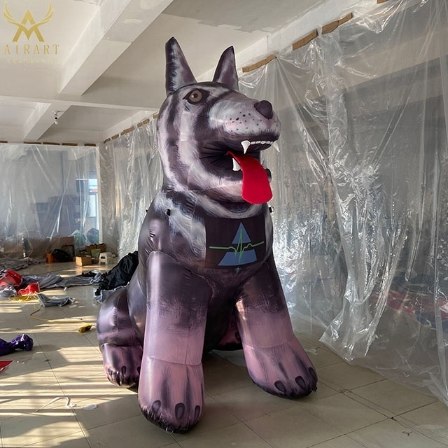 wolfhound dog mascot , yard outdoor inflatable wolf dog balloon with led lighting