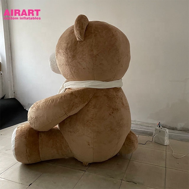 2 meters tall outdoor decoration brown plush inflatable bear for sale