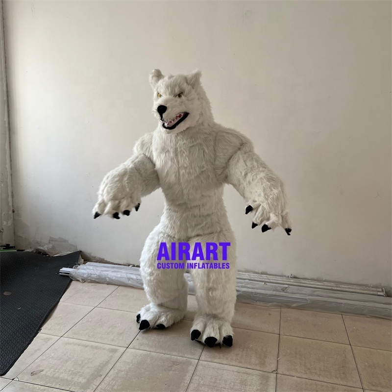 High quality inflatable plush wolf costume