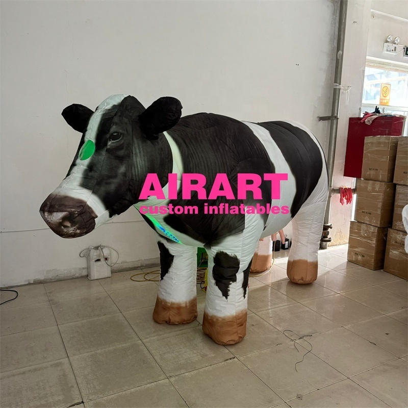 Parade decoration inflatable milk cow costume,inflatable milk cow costume with LED lights