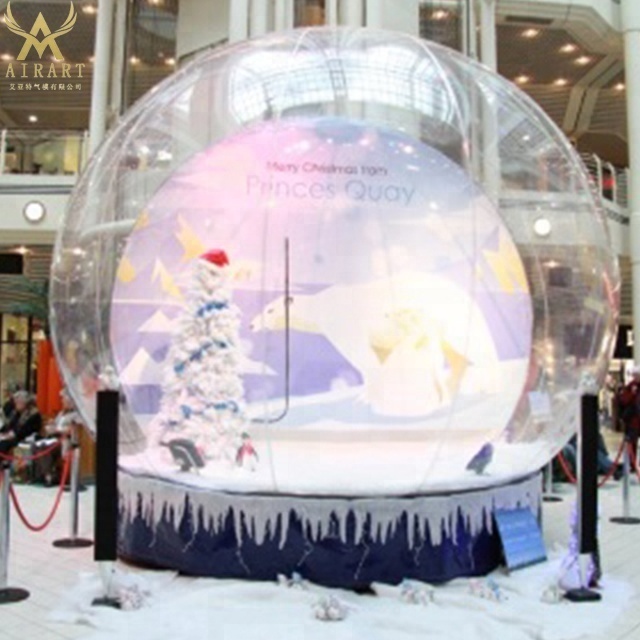 giant christmas festival day inflatable snow globe balloon for sale