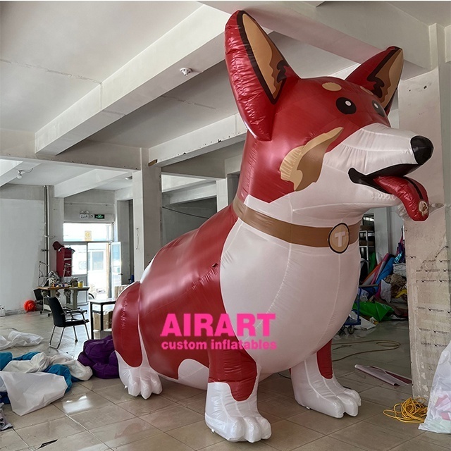 3.6m customized size printing pattern inflatable Corgi dog balloon for sale