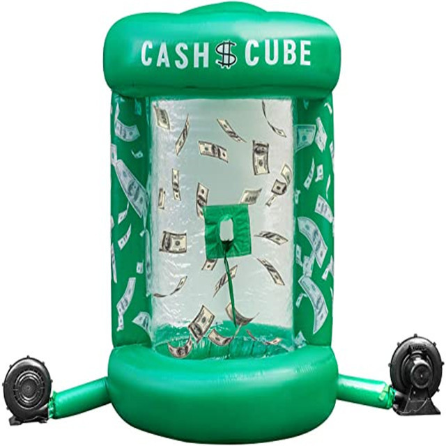 Promotion advertising cube inflatable cash machine grab money booth for sale