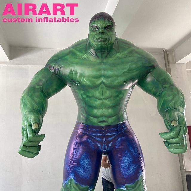 Cartoon comic character inflatable green monster figure,large inflatable monster balloon, supply customized figure