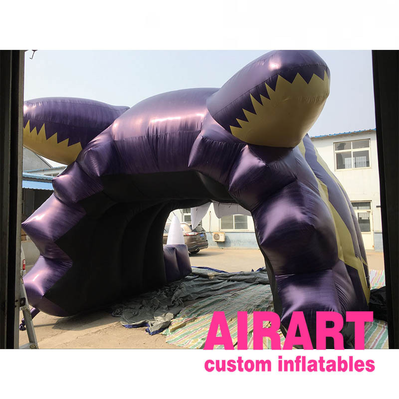 A6 Sports event decoration inflatable tiger head channel, printing logo inflatable soccer tunnel for props A03