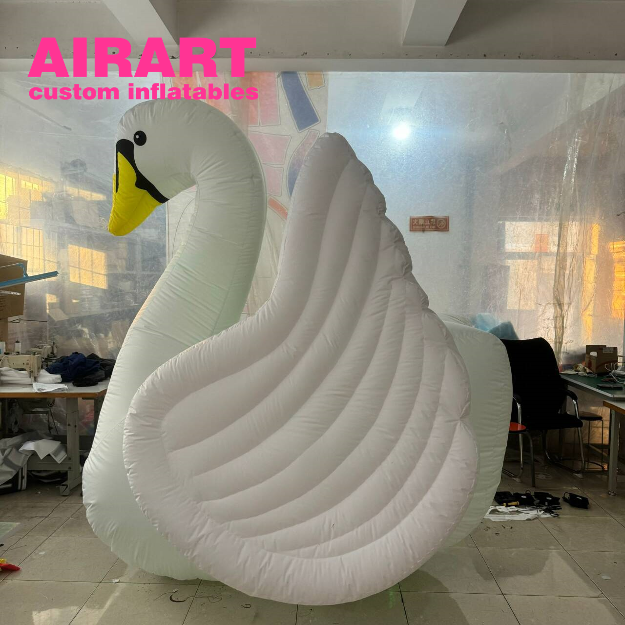 inflatable swan bird props,movable costume props adult control inflatable bird costume with led lighting