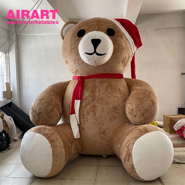 4m(13ft) Front Lawn Giant Inflatable bear christmas decoration, Christmas Plush Bear Inflatable Decoration