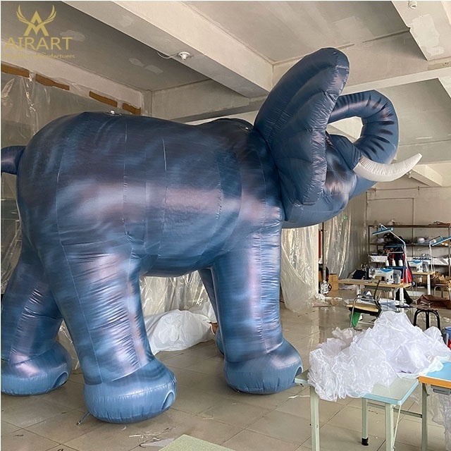 Advertising decoration blue inflatable elephant, India inflatable elephant for outdoors