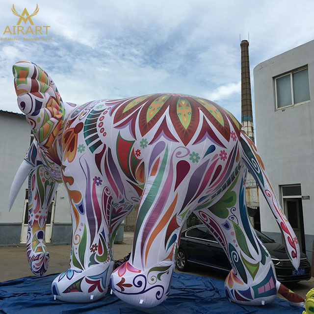 5m giant inflatable colorful elephant model,custom inflatable animal