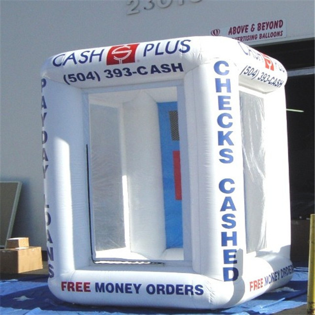 Promotion advertising cube inflatable cash machine grab money booth for sale