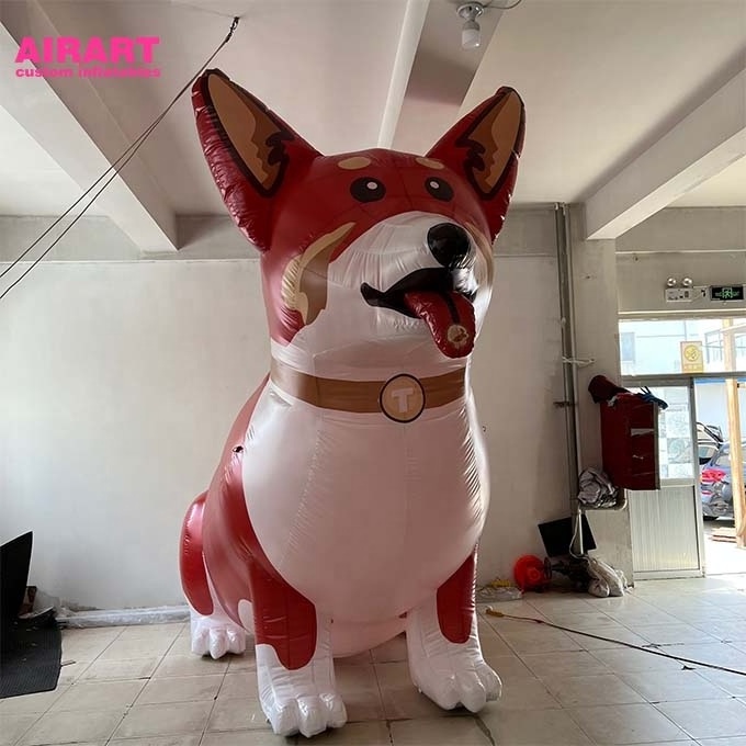 advertising cute inflatable corgis,giant inflatable animal pet dog