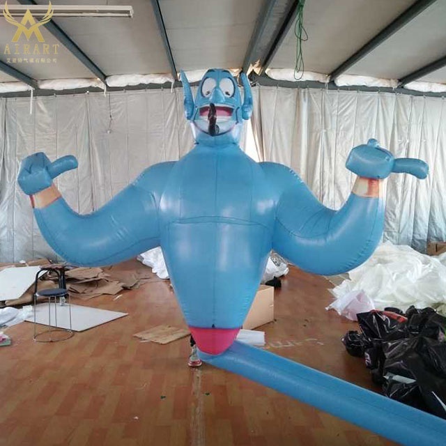 customized figure lamp God inflatable blue color cartoon character