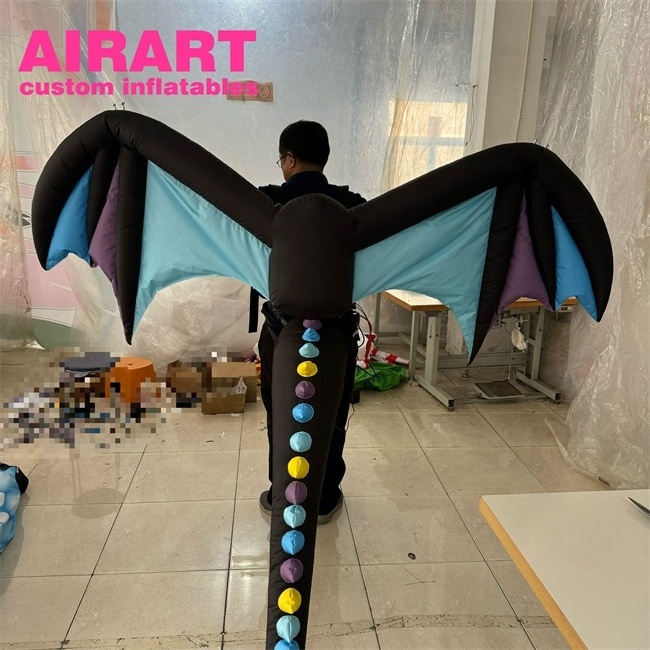 Newly designed inflatable dragon costume, realistic inflatable pterosaur dinosaur costume for adults