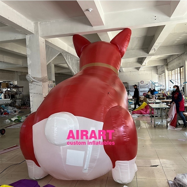 3.6m customized size printing pattern inflatable Corgi dog balloon for sale