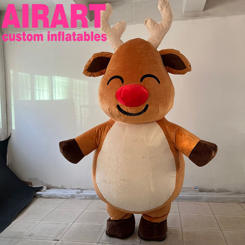 funny cute inflatable deer costume/dancing air blown reindeer puppet for adult 1