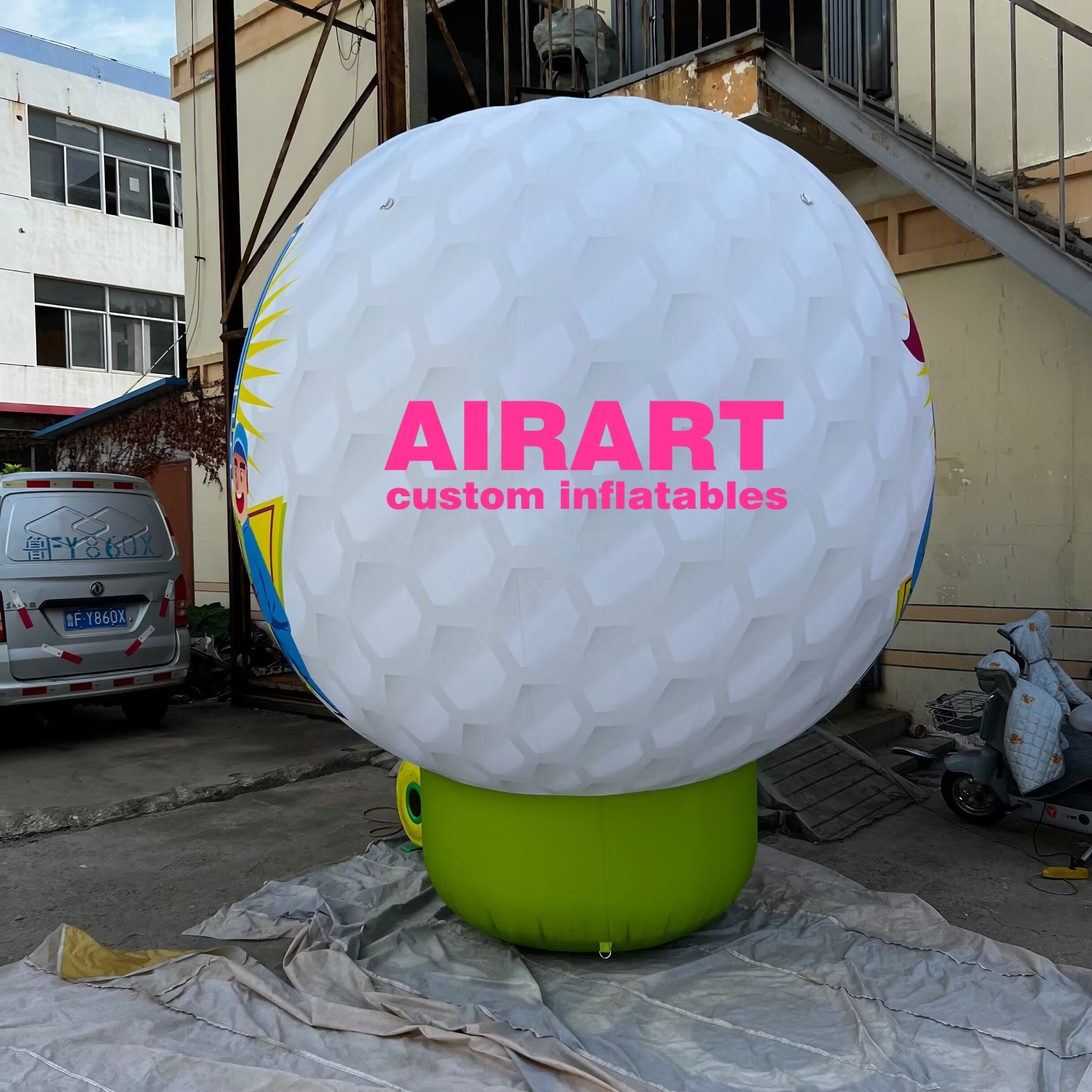 Golf Course Outdoor Advertising Decoration Inflatable Golf Ball Billboard For Business Event