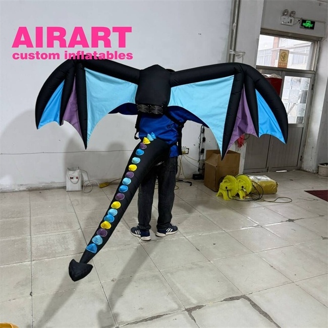 Newly designed inflatable dragon costume, realistic inflatable pterosaur dinosaur costume for adults