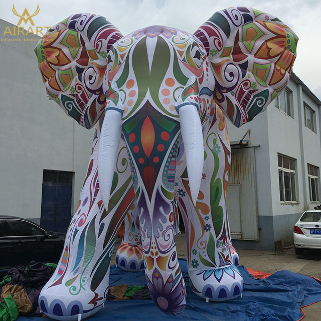 5m giant inflatable colorful elephant model,custom inflatable animal