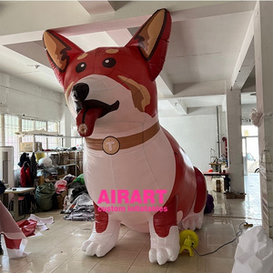 3.6m customized size printing pattern inflatable Corgi dog balloon for sale