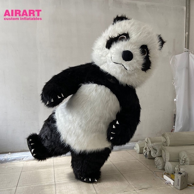 Walking inflatable panda costume, adult costume inflatable mascot customized for mall activities