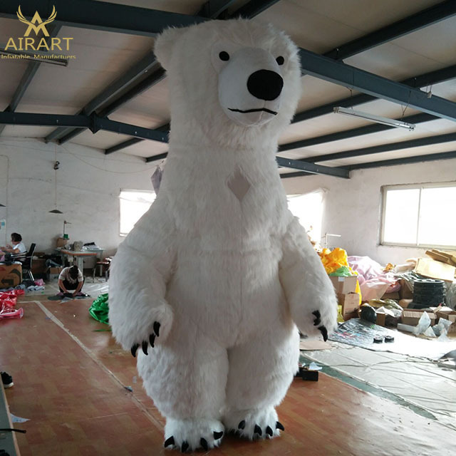 AIRART 2M high inflatable polar bear mascot inflatable bear costumes for party