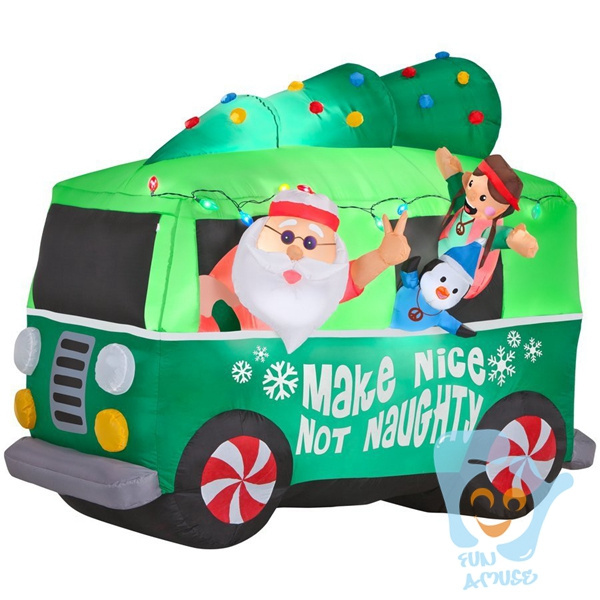 custom hotsell inflatable christmas santa in RV camper decoration