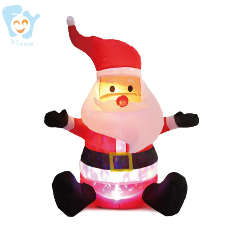 3.5ft 1m 3D Led Outdoor Yard Lawn Mini Christmas Inflatable Santa Claus Decoration