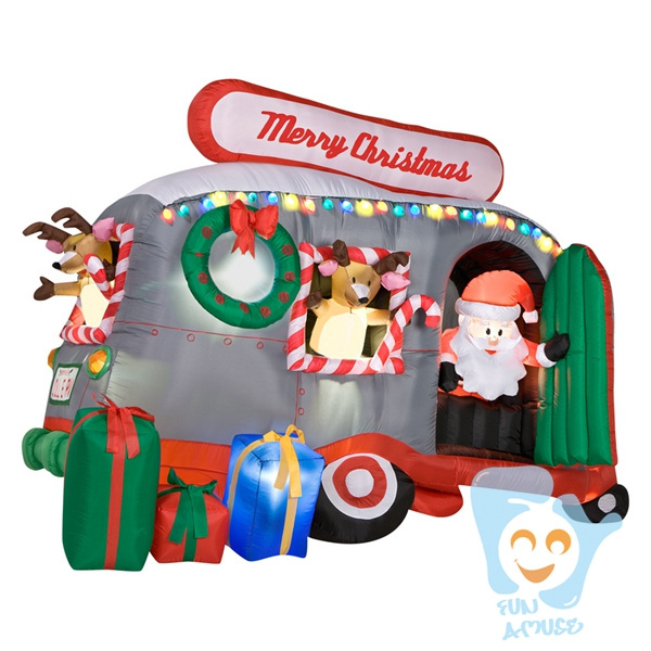 custom hotsell inflatable christmas santa in RV camper decoration