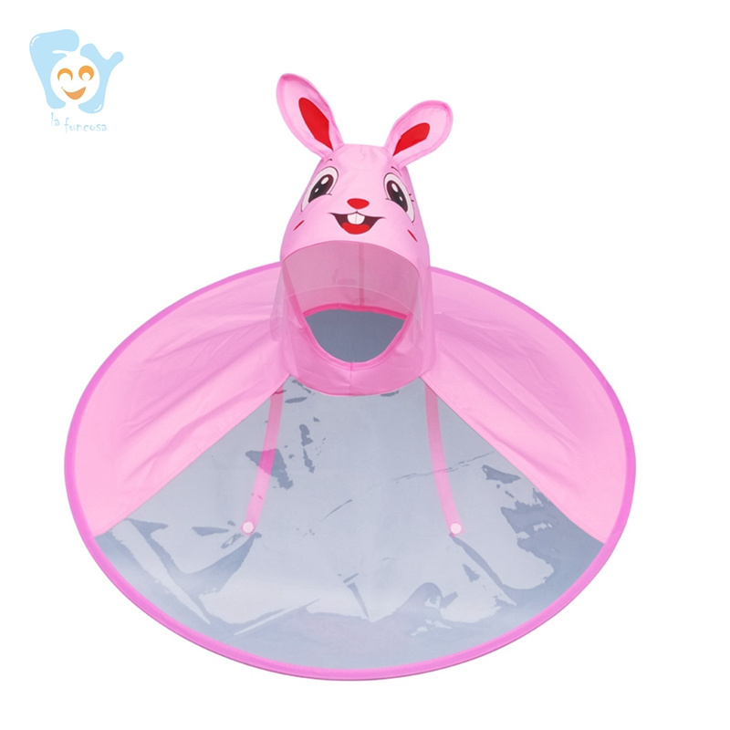 S/M Toddler Kids Rabbit Raincoat Yellow Duck Rabbit UFO Umbrella