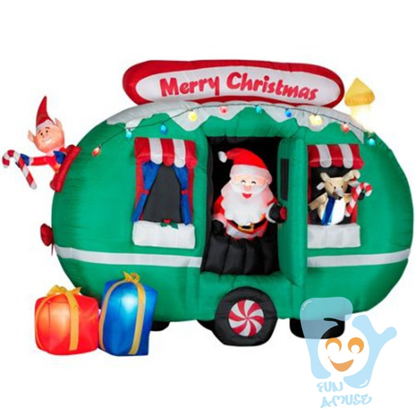 custom hotsell inflatable christmas santa in RV camper decoration