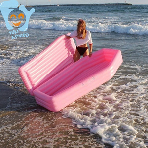 Wholesale Custom Fashion Inflatable Caskets Pink Coffin Pool Float