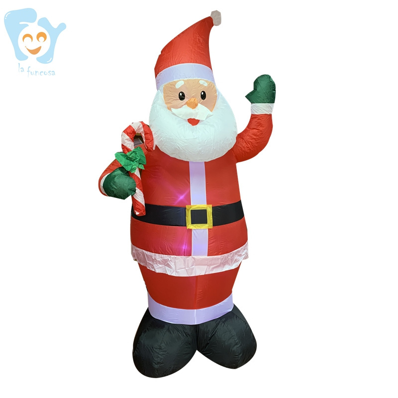 1.8m Lighted Yard Lawn Lows Blow UP Outdoor Christmas African American Black Inflatable Santa Claus