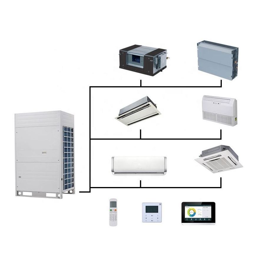 8HP 10HP 12HP Inverter Central Air Conditioning System Vrf Air Conditioner 8 Cassette Apparent