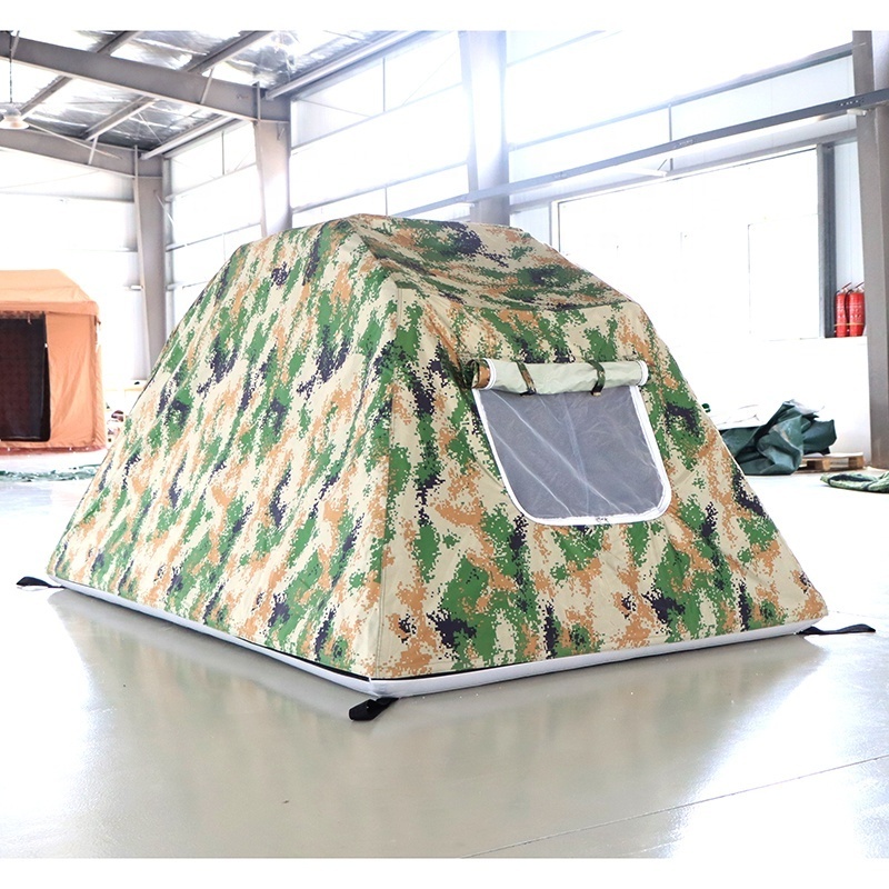 Customized Easy To Install PVC Two-layer Inflatable Airtight Camouflage inflatable camping tent