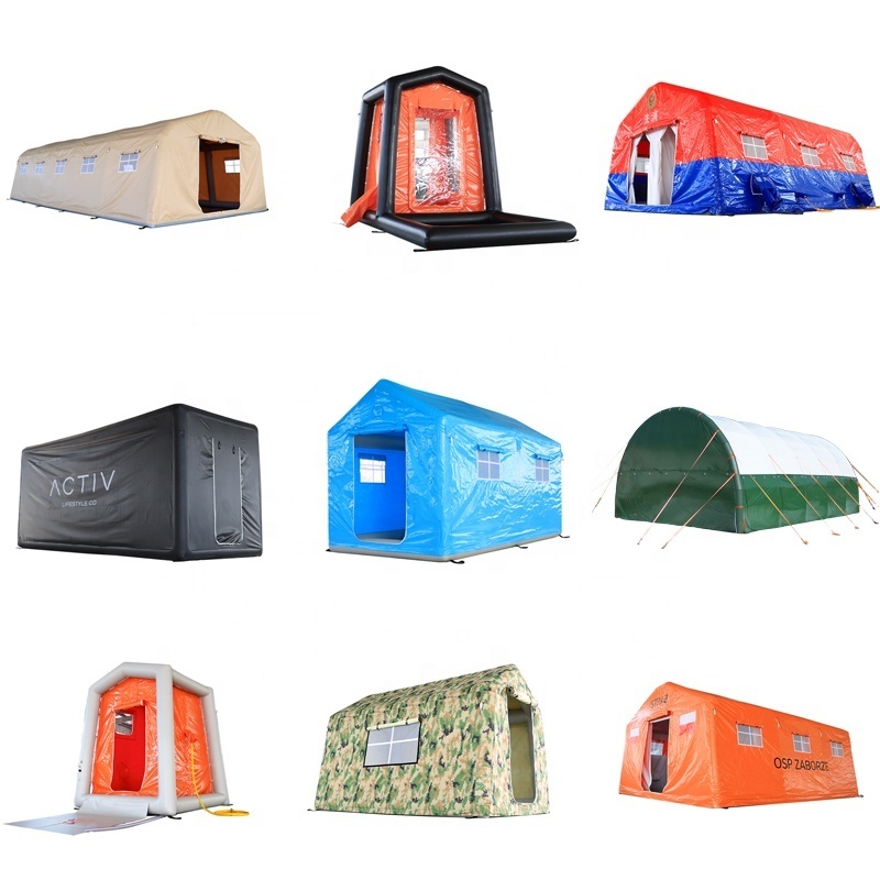 Outdoor Storm Resistant PVC Airtight Oxford Fabric Inflatable Green tent Waterproof Camouflage Inflatable Tent