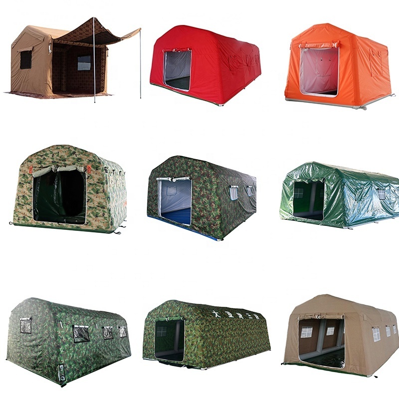 Outdoor Storm Resistant PVC Airtight Oxford Fabric Inflatable Green tent Waterproof Camouflage Inflatable Tent